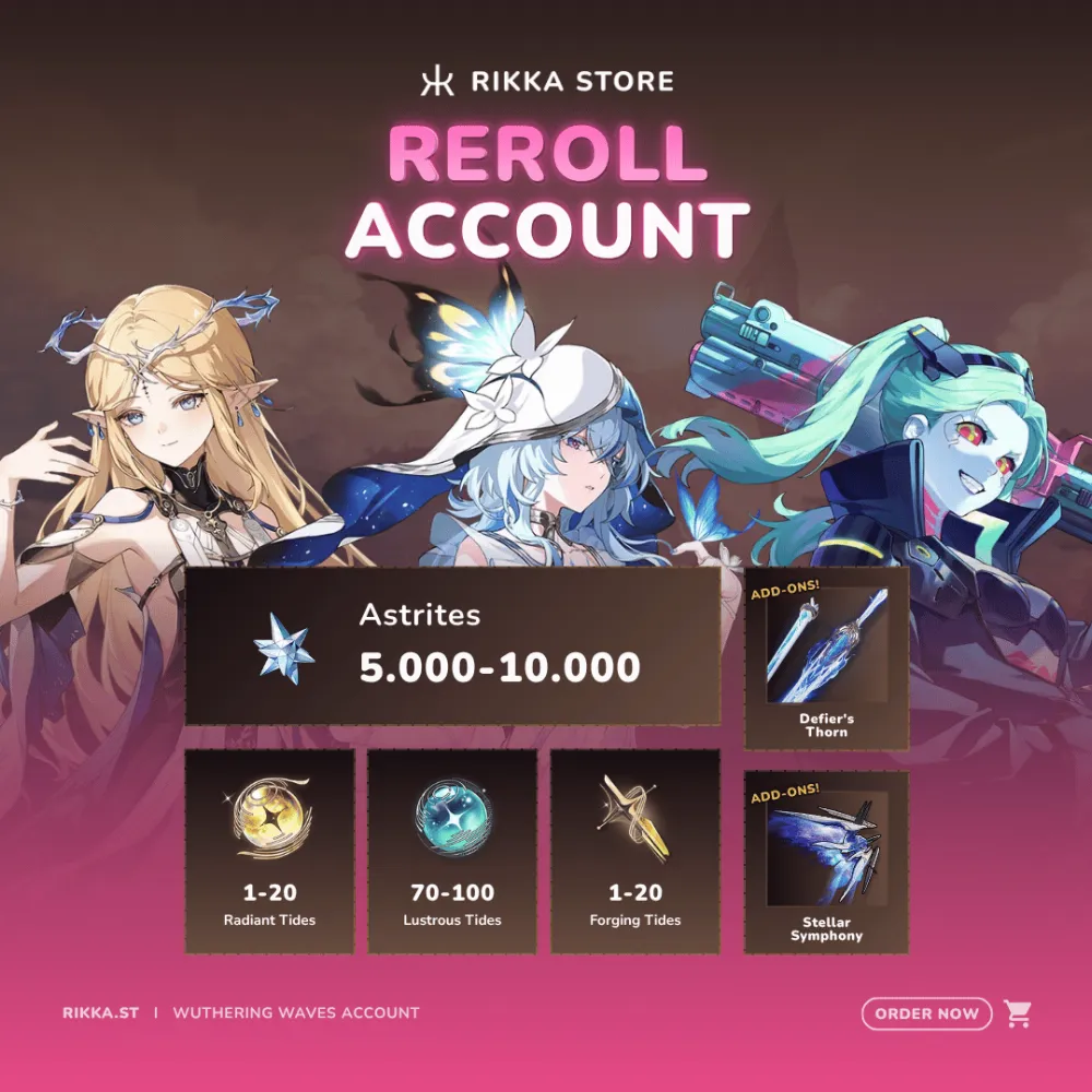 ☆ ASIA | Cartethyia + Signature + Shorekeeper + Signature + 5000+ Ast + Rebecca | Reroll Account