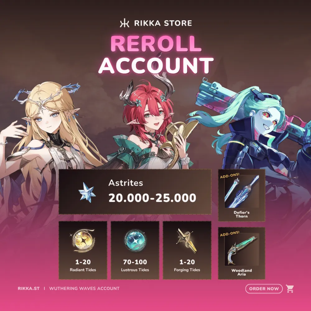 ☆ NA | Cartethyia + Signature + Ciaccona + Signature + 20000+ Astrites + Rebecca | Reroll Account