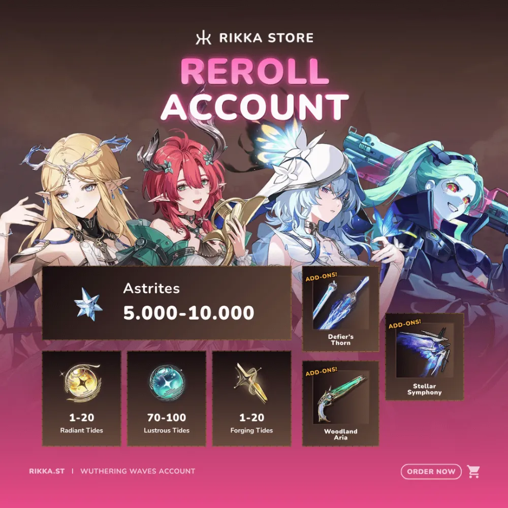 ☆ NA | Ciaccona + Signature + Cartethyia + Signature + Shorekeeper + Signature + 5000+Ast + Rebecca