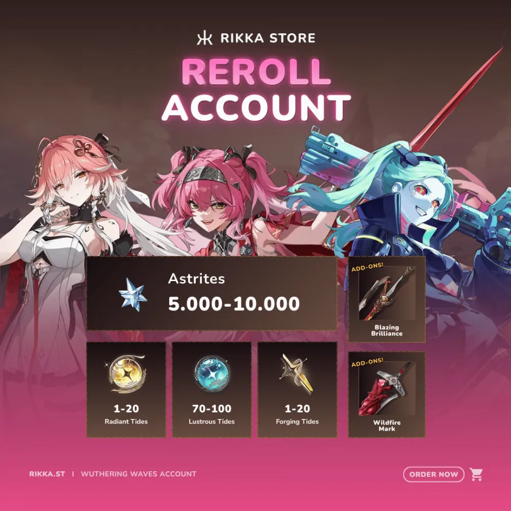 ☆ NA | Changli + Signature + Lupa + Signature + 5000+ Astrites + Rebecca | Reroll Account