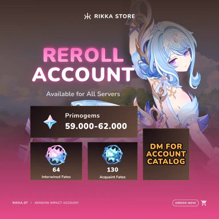 ☆ ASIA | 59000+ Primogem Reroll Account | 64 Interwined Fates | 130 Standard Fates