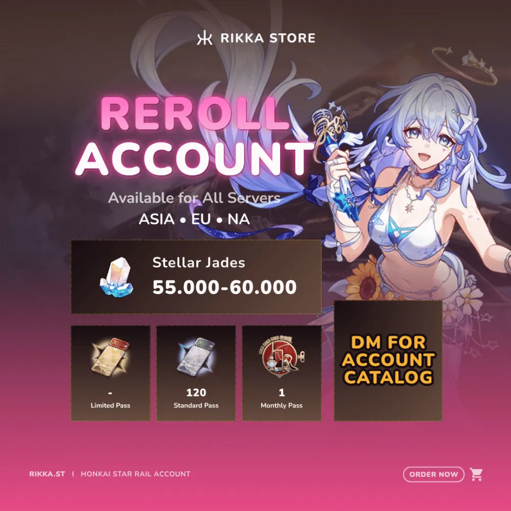 ☆ EU | Robin - Summeretto + 55000+ Stellar Jades + 120 Standard Pass | Reroll Account