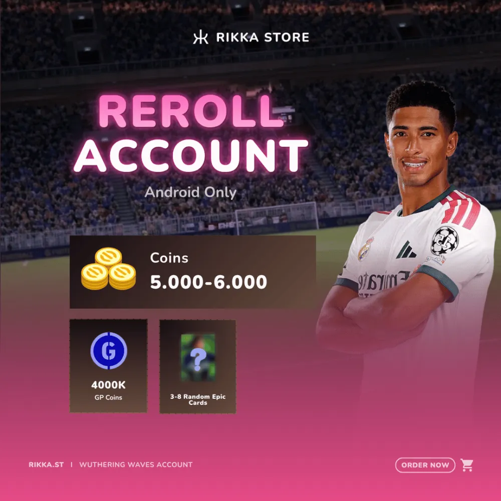 ☆ Android | 5000-6000 Coins | 4,000,000+ GP | Bellingham + 15-30 Random Highlight + 3-8 Random Epic