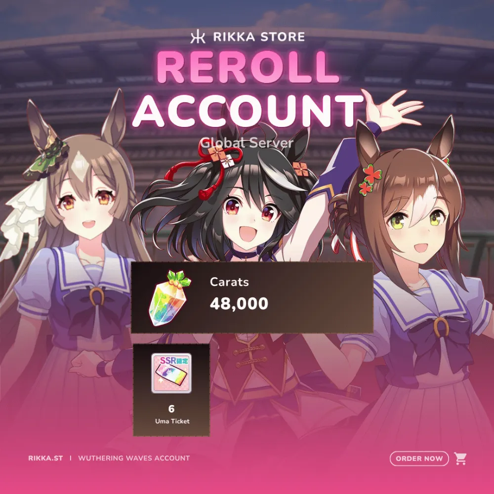 ☆ Global | 48000 Carrats | Satono Diamond SSR + Kitasan Black SSR + Fine Motion SSR | 6x SSR