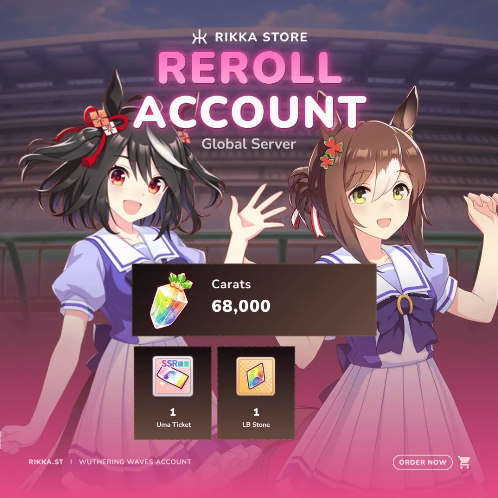 ☆ Global | 75000+ Carrats | MLB Kitasan Black SSR + 1x Fine Motion SSR | 1x 3☆ Uma Ticket | 1x LB