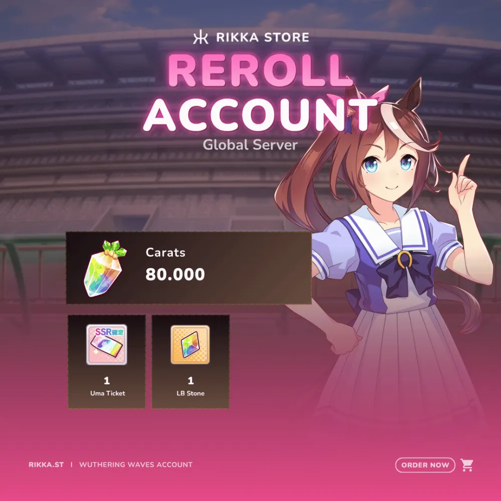 ☆ Global | 80000 Carrats | MLB Tokai Teio SSR | 1x 3☆ Uma Ticket | 1x LB Stone | DM For Catalog