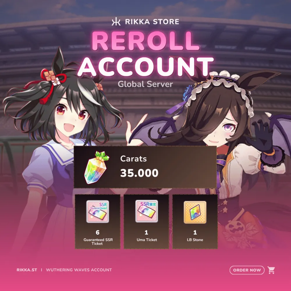 ☆ Global | 35000 Carrats | MLB Kitasan Black SSR + Rice Shower (Vampire) | 6x SSR Ticket