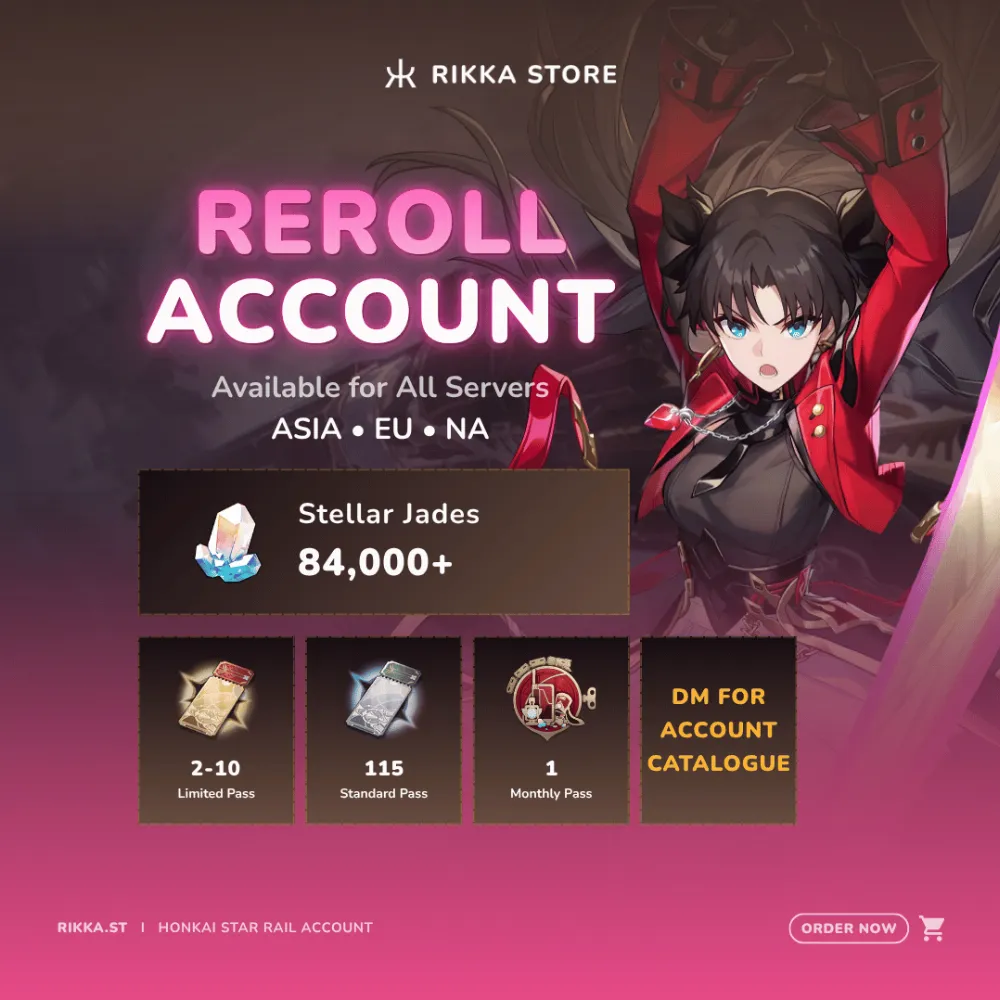 ☆ EU | 84000+ Stellar Jades + 115 Standard Pass + 2-10 Limited Pass | Lv 50 | Reroll Account