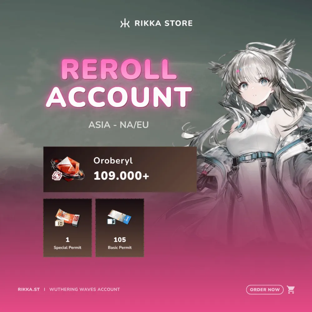☆ Asia | 380 Pulls | 109000+ Oroberyl, 1x Special Permit, 105x Basic Permit, 4x 10-Pulls | Reroll