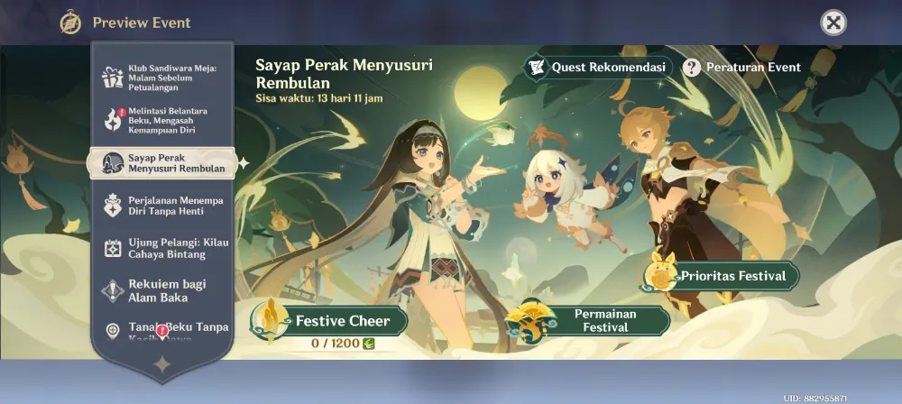 Joki event sayap perak menyusuri rembulan