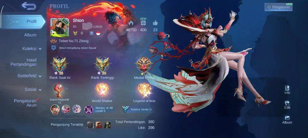 Smurf akun mid lane emblem max