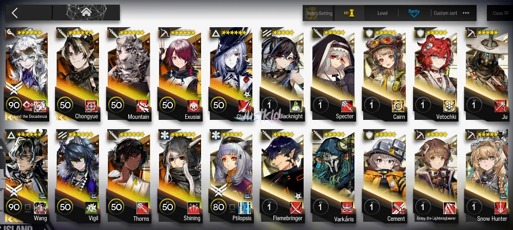 ARKNIGHTS GLOBAL EARLYMID 9 , 3 LIMITED WANG,LAPPLAND ALTER,CHONGYUE, THORN,MOUNTAIN,EXUSIAI,SHINING