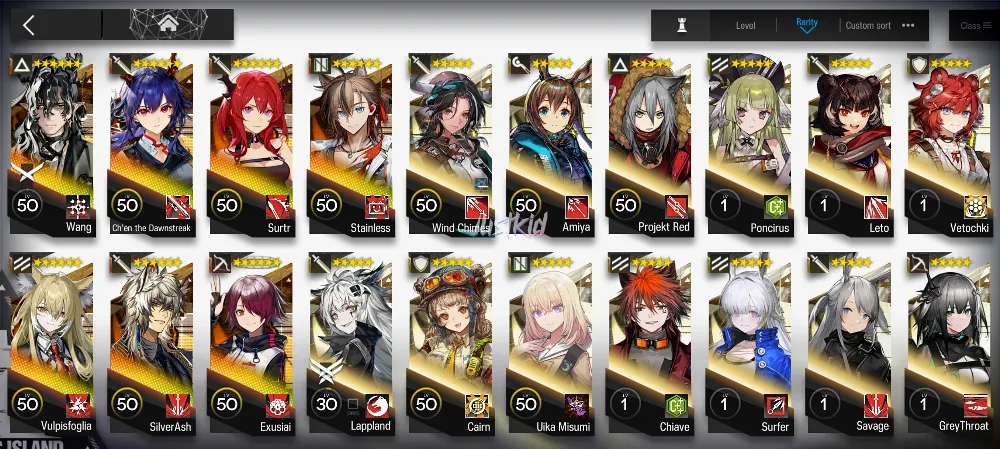ARKNIGHTS GLOBAL STARTER 7*6 , LIMITED WANG , CHEN DAWNSTREAK,SILVERASH,SURTR,EXUSIAI,STAINLESS