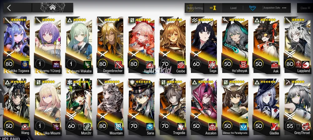 ARKNIGHTS GLOBAL EARLYMID 15*6 , 2 LIMITED WANG,SAKIKO , MON3TR,HARUKA,TRAGODIA,ASCALON,DEGENBRECHER