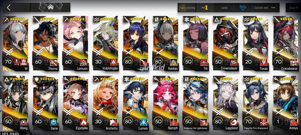 ARKNIGHTS GLOBAL EARLYMID 15*6 , 2 LIMITED WANG,W , NYMPH,TITI,LEMUEN,EYJA,THORN,SARIA,VULPISFOGLIA