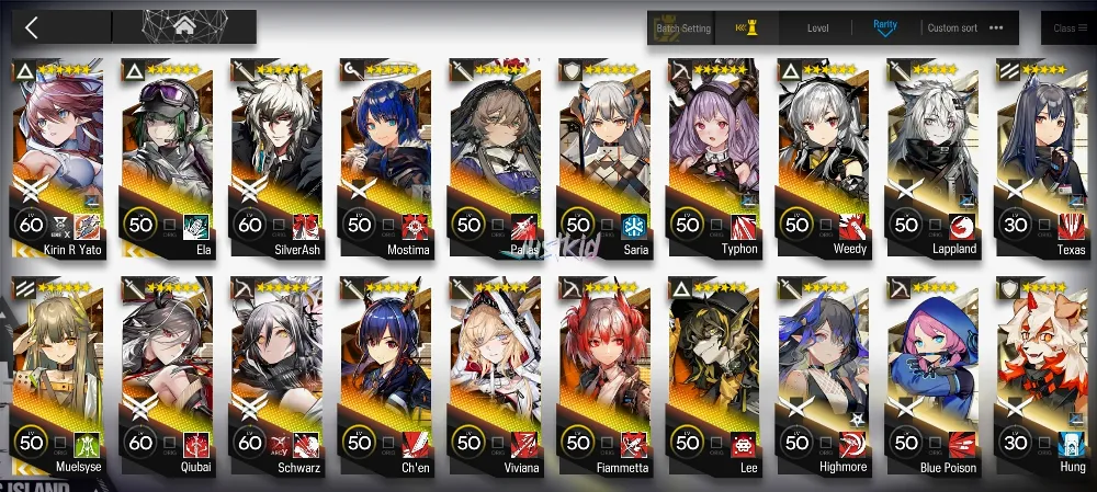 ARKNIGHTS GLOBAL EARLYMID 15*6 , 3 LIMITED KIRIN YATO,ELA,MUELSYSE , TYPHON,QIUBAI,SILVERASH,SARIA