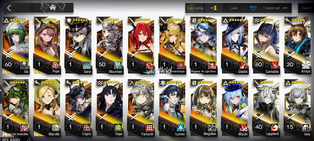 ARKNIGHTS GLOBAL EARLYMID 16*6 , 4 LIMITED ELA,MARCILLE,PEPE,GAVIAL ALTER , LOGOS,LEIZI ALTER,SURTR