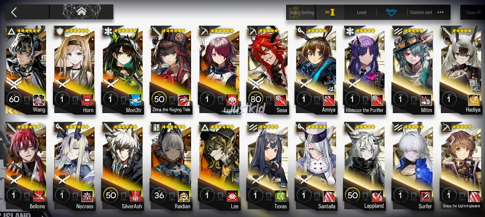 ARKNIGHTS GLOBAL EARLYMID 10*6 , LIMITED WANG , ZIMA ALTER,BELLONE,MON3TR,NECRASS,SILVERASH,EXUSIAI