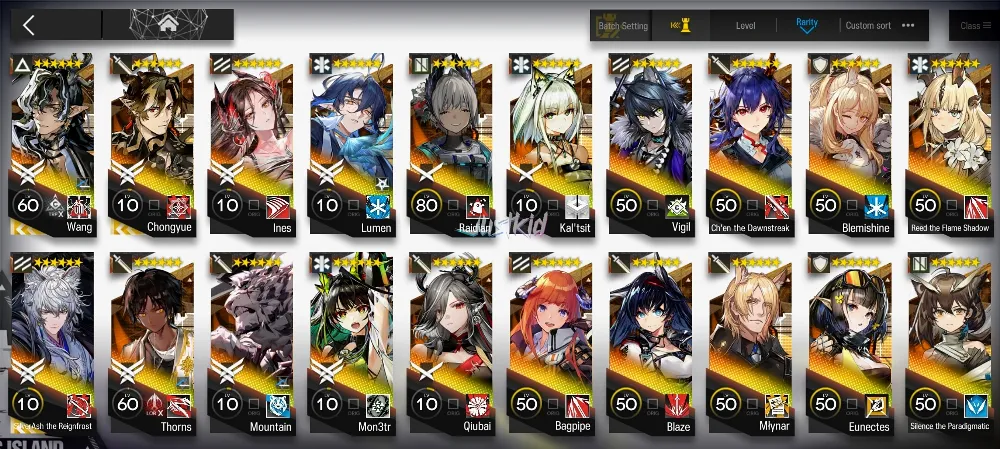 ARKNIGHTS GLOBAL EARLYMID 25*6 , 3 LIMITED WANG,CHONGYUE,SILVERASH ALTER , INES,MON3TR,MLYNAR,THORN