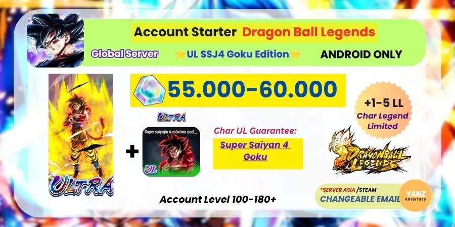 [ANDROID] DBL Account | UL SSJ4 Goku Edition | 55.000-60.000 CC + | 1–5 Legends Limited