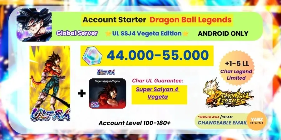 [ANDROID] DBL Account | UL SSJ4 Vegeta Edition | 44.000-55.000 CC + | 1–5 Legends Limited