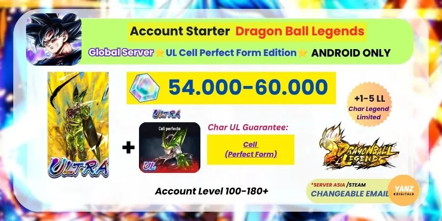 [ANDROID] DBL Account | UL Cell Perfect Form Edition | 54.000-55.000 CC + | 1–5 Legends Limited