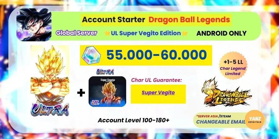 [ANDROID] DBL Account | UL Super Vegito Edition | 55.000-60.000 CC + | 1–5 Legends Limited
