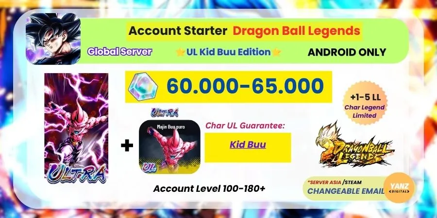 [ANDROID] DBL Account | UL Kid Buu Edition | 60.000-63.000 CC + | 1–5 Legends Limited