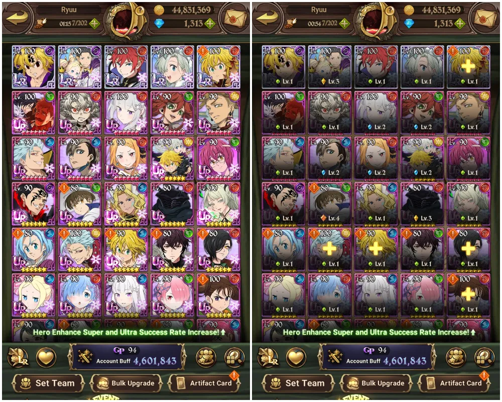 Mid Timbunan 1313+390 Diamond (GLOBAL) [7 UR + Full Rezero HR + Full Gachi HR]
