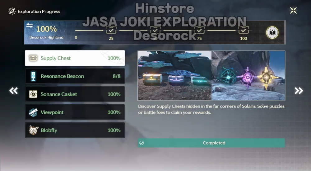 desorock highland exploration 100%