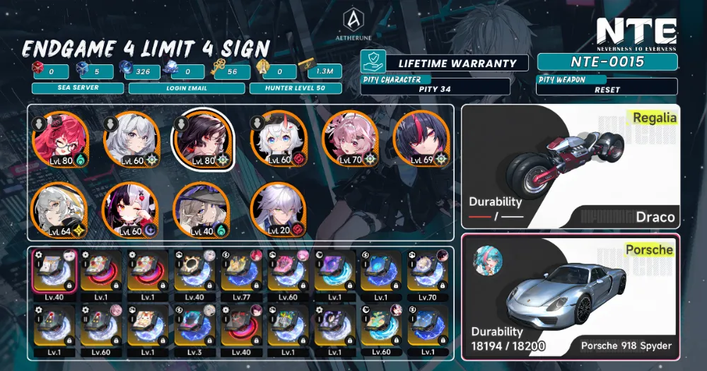 [SEA] Hunter Lv.50|Shinku S1+Hotori S1+Nanally S1+Lacrimosa S1,etc|Endgame|Changeable MC gender|0015