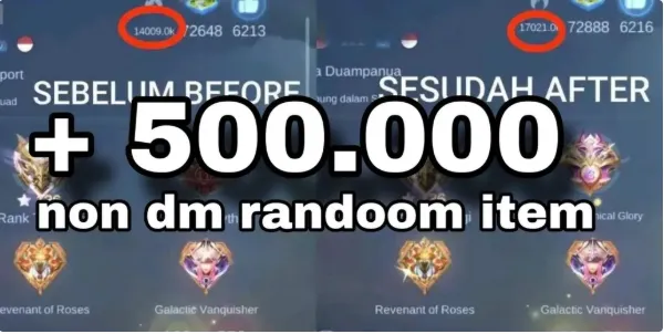 500K Charisma Point Non Dm | Random Item + Bonus Untuk Pelanggan Setia
