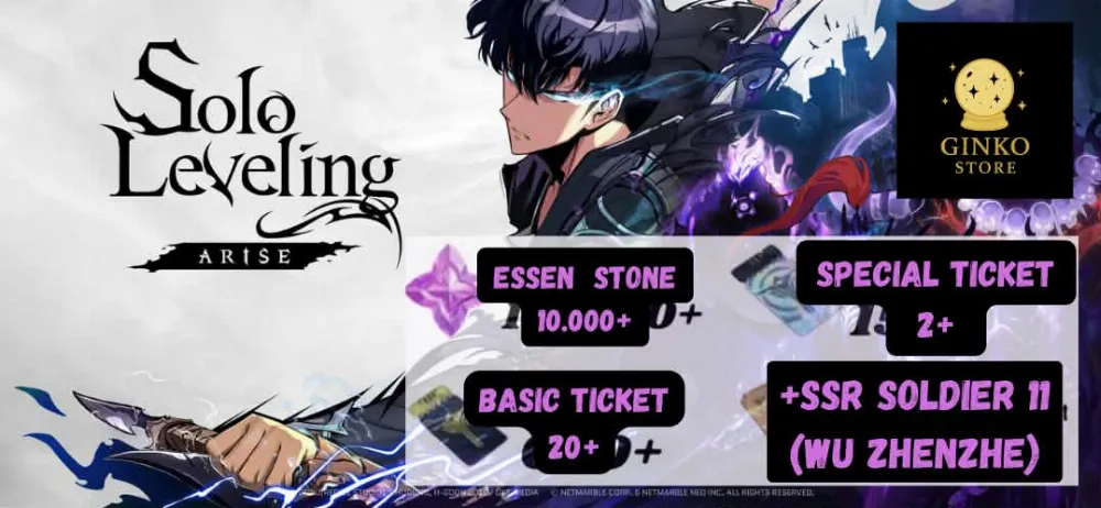 Reroll||Solo Leveling Arise 10.000 Essenstone Ticket Single Pull 20+Special Ticket 2+SSR Soldier11