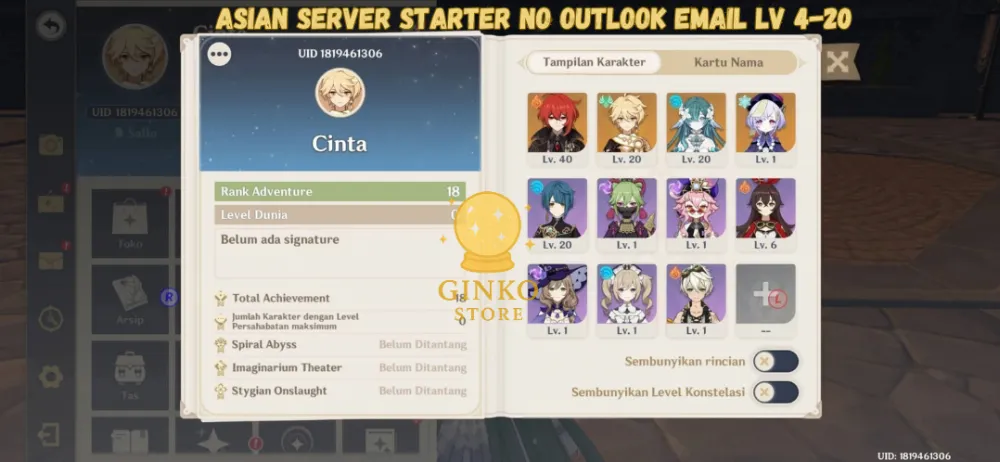 Asian Starter||Vodyanitsa And Random SSR AR 4-20||Fast Delivery