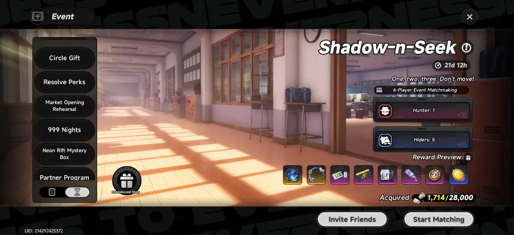 EVENT SHADOW N PEEK PER 1K POINT