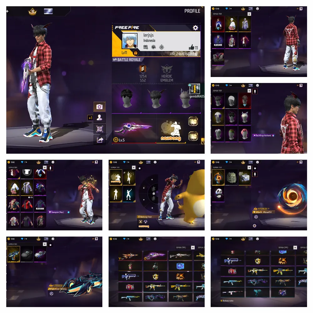 Akun FF Polosan Sg Evo lvl 5
