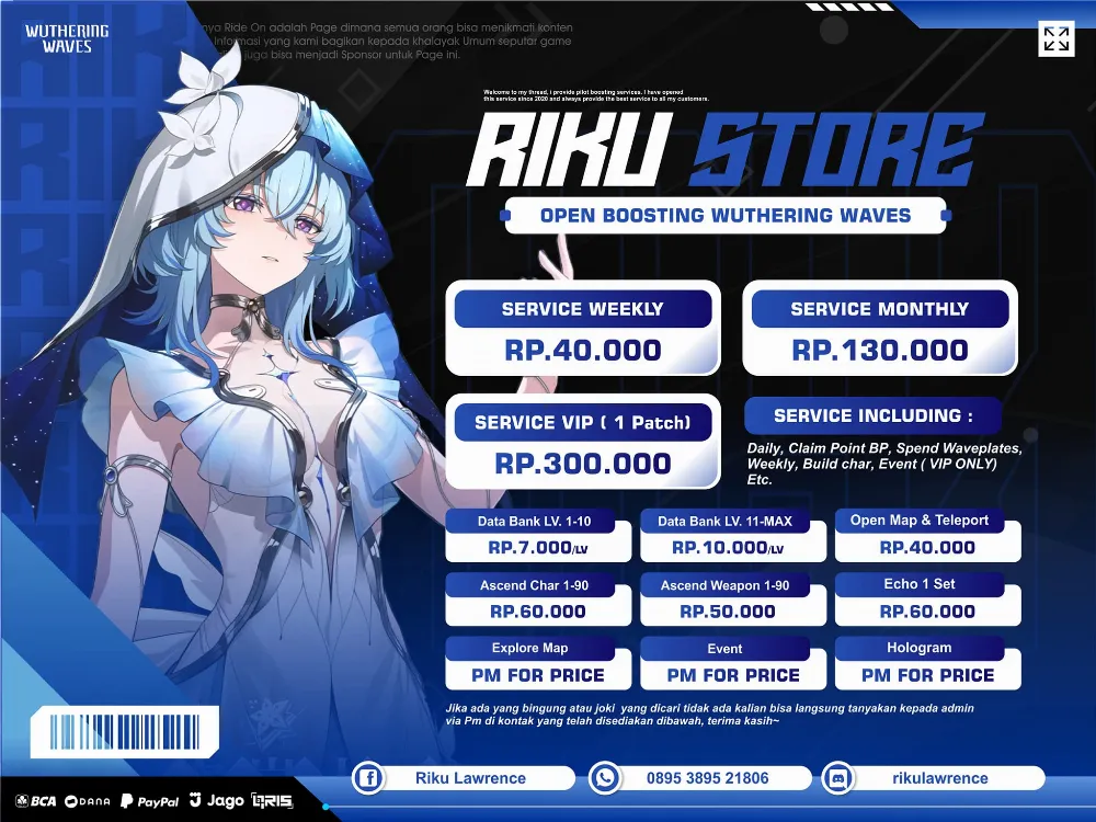Jasa joki rawat akun ( 1 bulan )