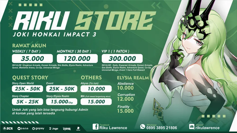 Jasa joki rawat akun ( 1 bulan )