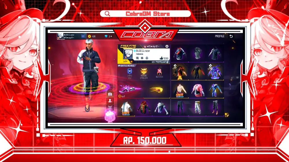 Akun Free Fire Vault 176 | Evo 1 Max | Void | Genji | Cluber | Naruto | Bunny | Sg Evo
