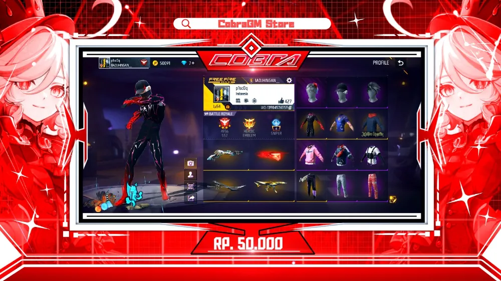 Akun Free Fire Polosan Vault 64 | Void | Skaterboi | Cluber | Yuji | Kakashi | Sg Lumut