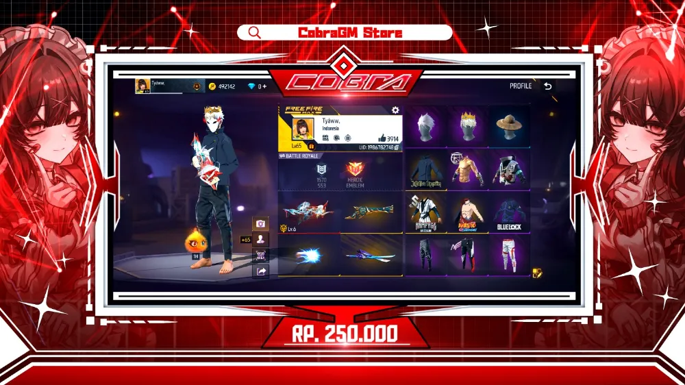 Akun Free Fire Vault 374 - Evo 1 - Rampage - Naruto - YinYang - BlueLock - Jerami - Sg Terompet