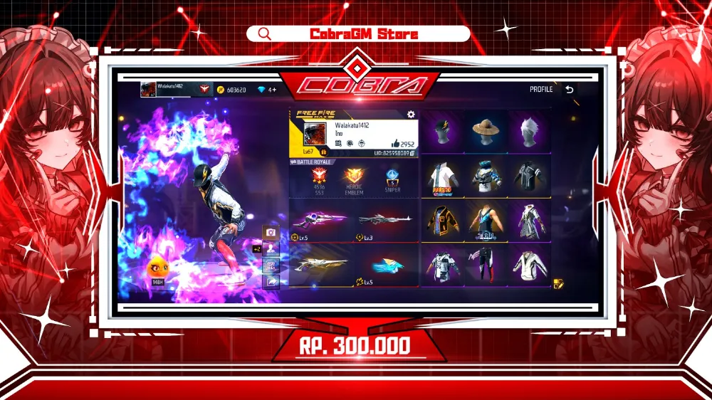 Akun Free Fire Vault 428 | Evo 3 Max 1 | FFWS | Jenggot Neon | Dark Matter | Angel | Sg Gurun