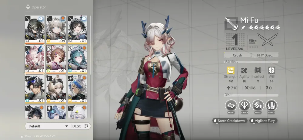 Starter Mi Fu Sign + Ardelia + 2 B6 Weapon