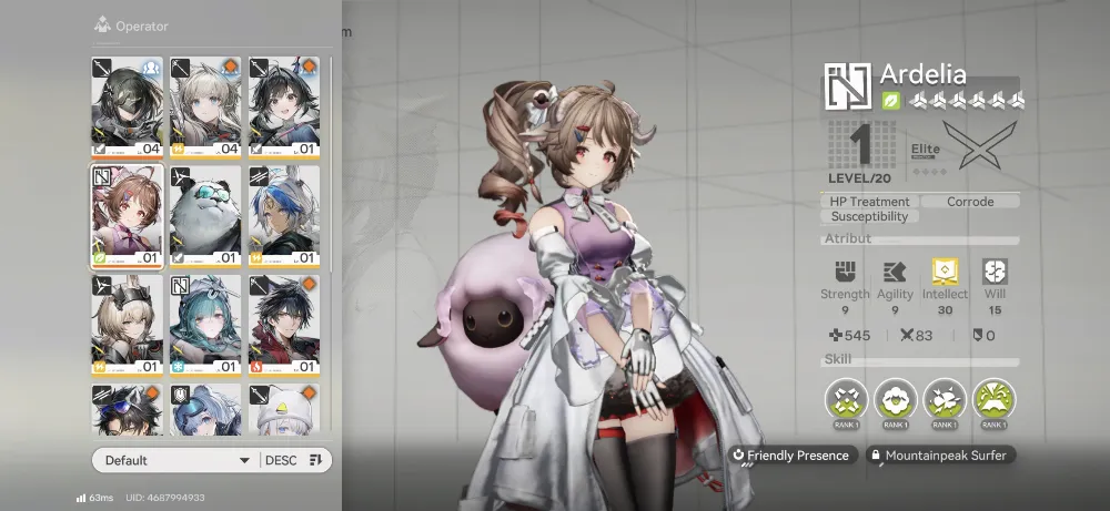 Starter Ardelia P1 + B6 Weapon