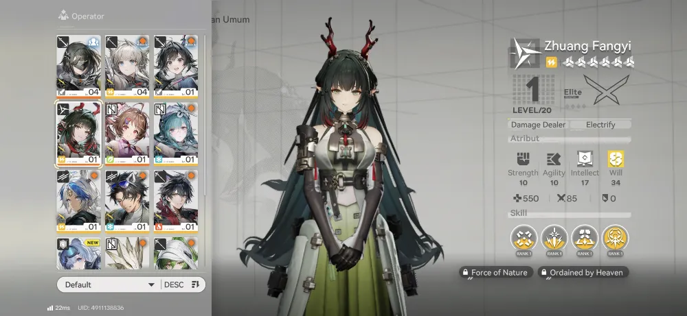 Starter Zhuang Fangyi + Ardelia + 2 B6 Weapon