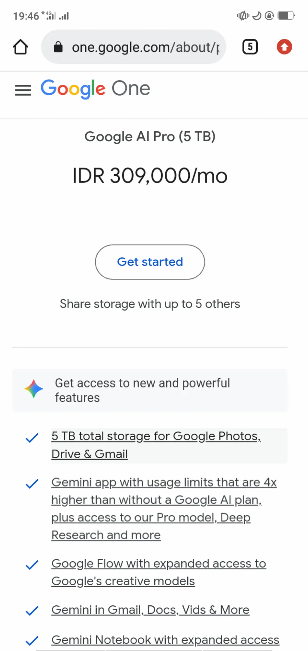 Google one | Gemini Pro 1 Bln