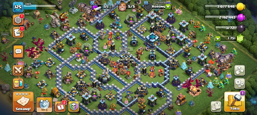 COC TH13 hampir max, Sisa tembok dan Hero