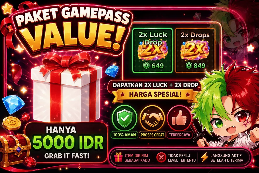 Game Pass 2x Drop + 2x Luck Sailor Piece