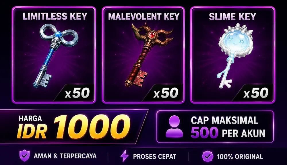 Limitless Key / Malevolent Key / Slime Key Sailor Piece