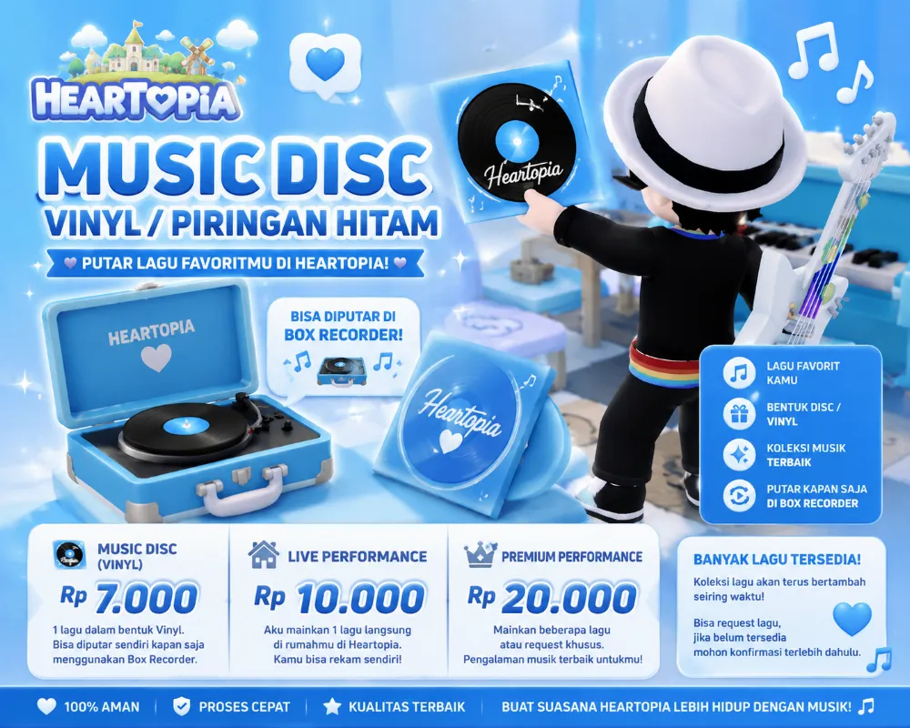 💿 Heartopia Piano Music Disc (Vinyl) | Custom Song Service